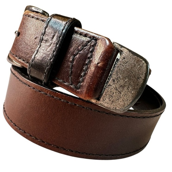 Liz Claiborne Vintage 1995 Brown Leather Classic Belt - Picture 5 of 8